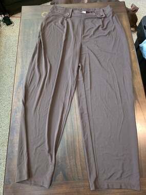Cato Woman Brown Elastic Waist Wide Leg Casual Pants Size 18/20W